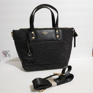 Radley London Black Quilted Satchel With Detachable Crossbody Strap